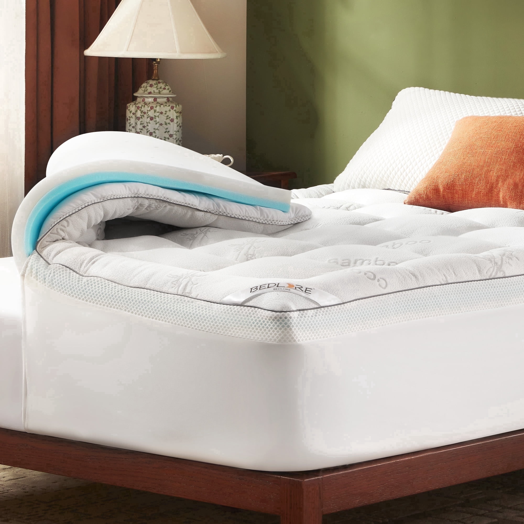 BEDLORE Mattress Topper Full Size, 2" Gel Memory Foam Plus 2" Plush Pillow Top Pad, 4 " Mattress Pad Cover for Back Pain