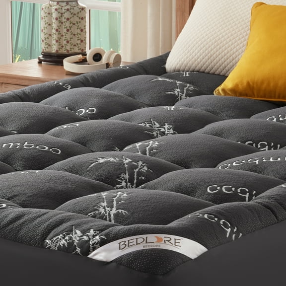 BEDLORE Twin Mattress Topper with Deep Pockets 6-15 inch, Pillow Top Pad for Back Pain Relief,Thick Soft Mattress Cover(Grey)