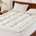 thumbnail image 1 of BEDLORE Twin XL Mattress Topper, Bamboo Pillow Top Pad for Back Pain Relief, Thick Soft Mattress Cover with Deep Pockets 6-15 inch(White), 1 of 9