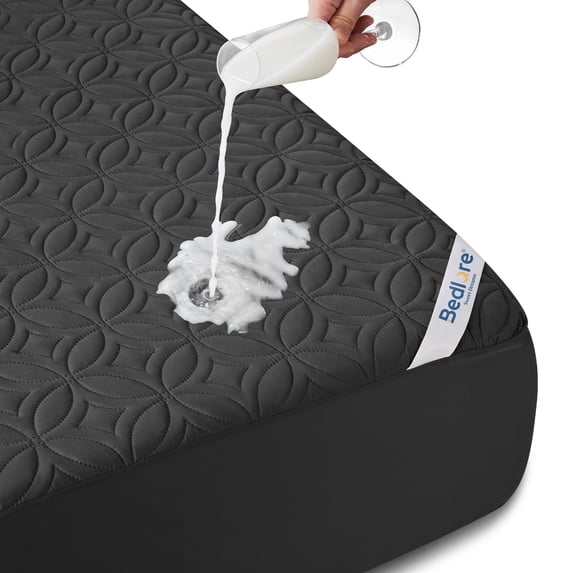 BEDLORE Waterproof Mattress Protector, Cal King Size Mattress Cover with Deep Pocket 6-18 Inches, Soft Comfortable Bed Protector Machine Washable (Black)