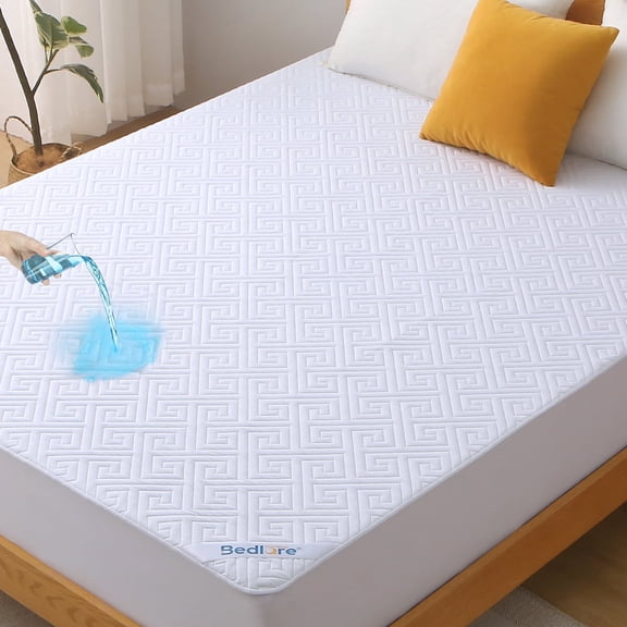 BEDLORE Waterproof Mattress Protector Full Size, Breathable Soft Mattress Pad with Deep Pocket fits 6-15 inch, White, Machine Washable