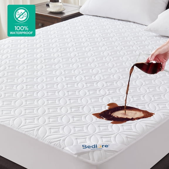 BEDLORE Waterproof Mattress Protector, Full Size Mattress Pad, Breathable Mattress Cover Washable with 6''-15'' Deep Pocket, Soft & Comfortable (White)