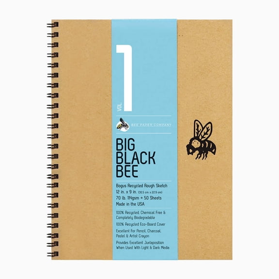Bee Paper Big Black Bee Brown Bogus Recycled Rough Sketch Journal