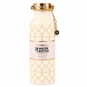 Biddlebee Cream Luxe 24oz Insulated Water Bottle with Removable Charm