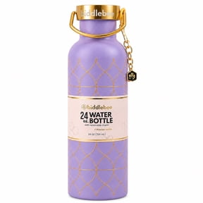 Biddlebee Purple Luxe 24oz Insulated Water Bottle with Removable Charm