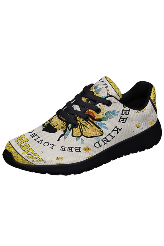 BEE Bee Safe Bee Kind Bee Loving Bee Stong Bee Happy Shoes Sneakers Black Size 13