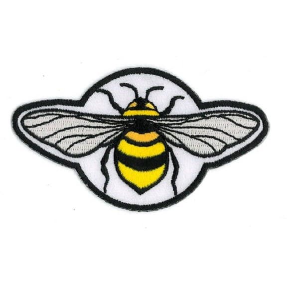 BEE - Embroidered Iron On PATCH, Exclusive Orginal Artwork by Matt Stewart, 3.5"