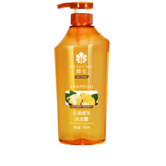 BEE & FLOWER Ginger Strengthening Hair Shampoo, Suitable for All Hair Types, Nourishing & Repairing Shampoo, Vitamin E & Ginger Extract for Strong, Healthy Hair