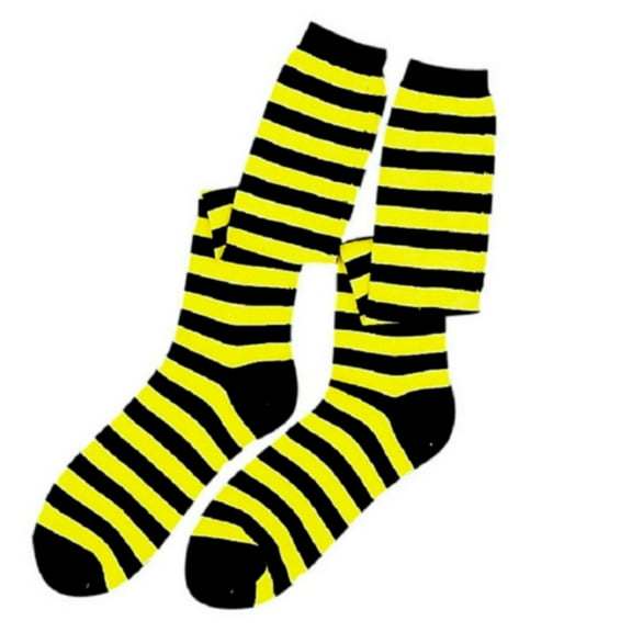 Adult Bumblebee Bee Striped Yellow Black Long Costume Socks