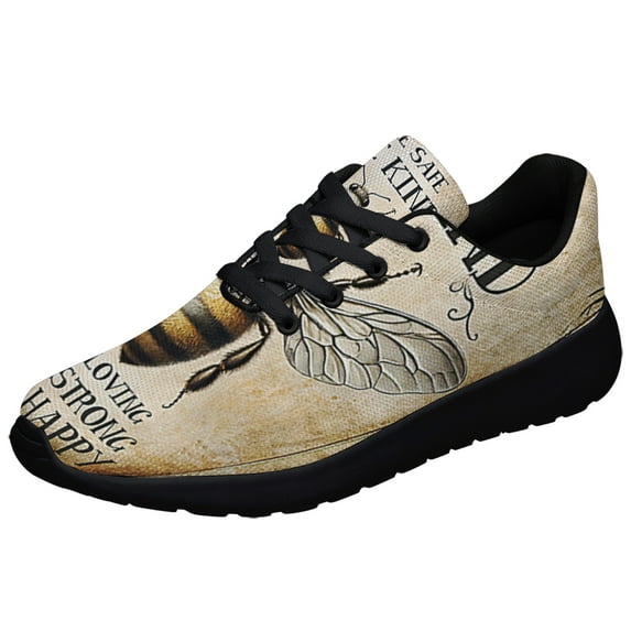 BEE Vintage Bee Stong Bee Happy Bee Kind Shoes Sneakers Black Size 5