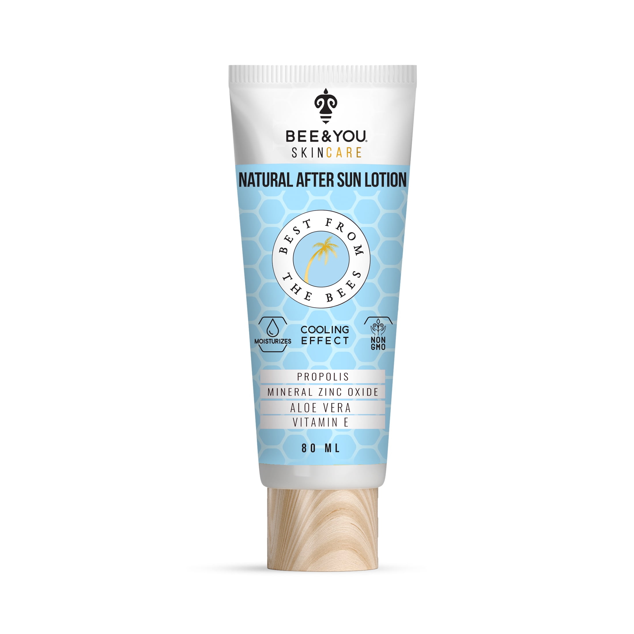 BEE and YOU Natural Mineral After Sun Lotion - Skincare Mineral Sun Lotion with Propolis, Zinc Oxide  Hypoallergenic, 100% Natural & Clean, Cooling Effect