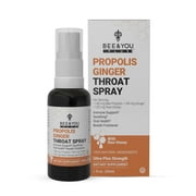 BEE & YOU Propolis Ginger Raw Honey Soothing Throat Spray for Immune Support, 1 Fl Oz