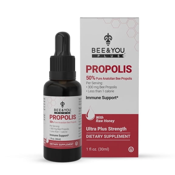 BEE & YOU Propolis Liquid Extract - Ultra Plus Potency, Cold Remedy, Immune Support, 1 Fl Oz