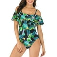 thumbnail image 1 of BEEACHGIRL One Piece Swimsuit Flounce off Shoulder Ruffle Beach Swimwear Bathing Suit for Women, 1 of 8