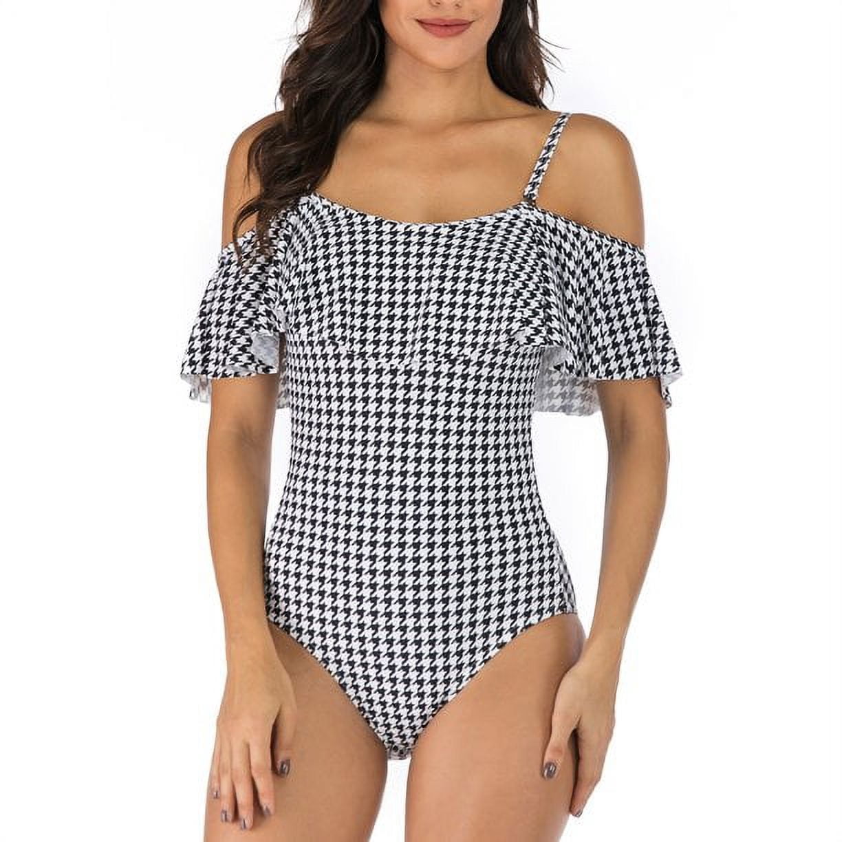 BEEACHGIRL One-Shoulder Swimwear for Women One-Piece Ruffle Bathing ...