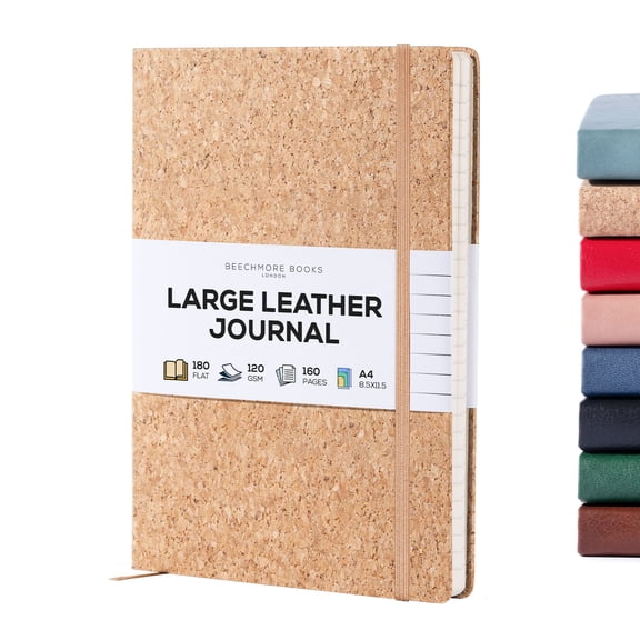 BEECHMORE BOOKS Lined Journal Notebook, 8.5 x 11.5 inch, A4 160 Lined Pages, Hardcover Leather Journals for Women, Men, Writing and Notebooks for Work - 120 GSM Thick Paper, Gifts Box Included