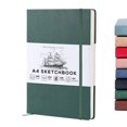 thumbnail image 1 of Beechmore Books A4 Sketchbook – 8.5x11" Premium Vegan Leather Bound Large Sketch Book Hardcover With 156 Thick 160gsm Perforated Ivory Pages, Blank Sketch Pad, Gift Boxed, Back Pocket Ribbon Bookmark, 1 of 13