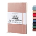 thumbnail image 1 of Beechmore Books A4 Sketchbook – 8.5x11" Premium Vegan Leather Bound Large Sketch Book Hardcover With 156 Thick 160gsm Perforated Ivory Pages, Blank Sketch Pad, Gift Boxed, Back Pocket Ribbon Bookmark, 1 of 13