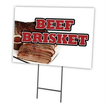 BEEF BRISKET 18"x24" Yard Sign & Stake | Advertise Your Business | Stake Included Image On Front Only | Made in The USA