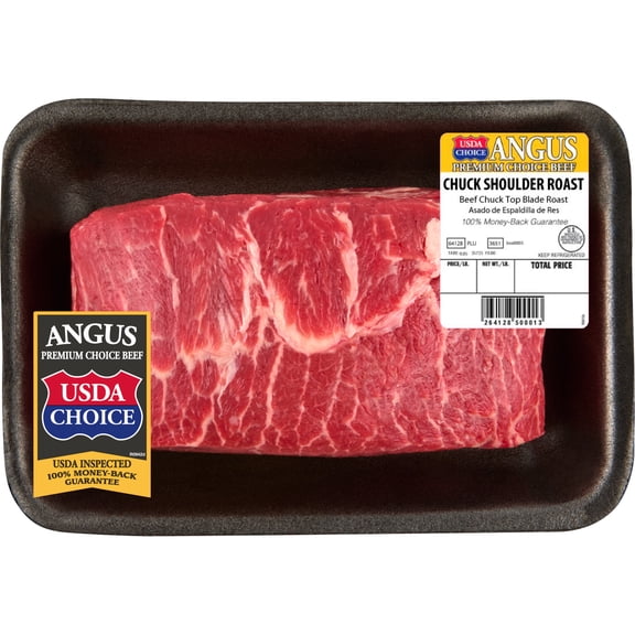 Chuck Shoulder Roast, Choice Angus Beef, 1 lb, 1.0 - 2.1 lb Tray