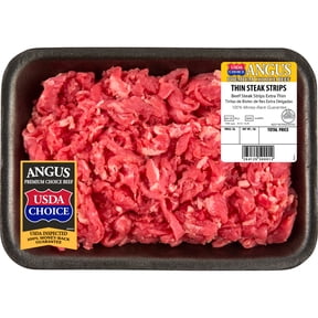 Ribeye Extra Thin Beef Steak Strips, Choice Angus Beef, 0.75 - 1.25 lb Tray