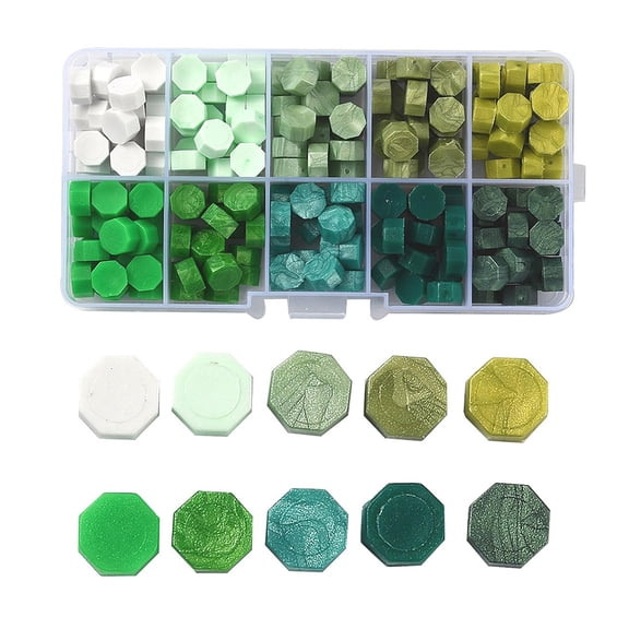 BEEFLYING 250 Pcs 10 Colors Octagon Shape Sealing Wax Beads Particles Colorful Sealing Wax Beads