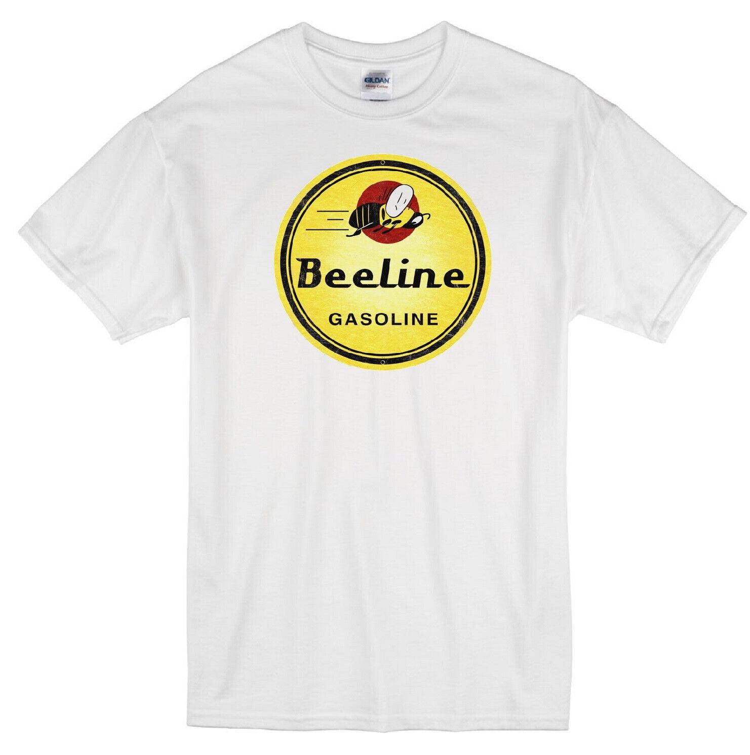 BEELINE MOTOR OIL GASOLINE SERVICE STATION RETRO LOGO WHITE TSHIRT
