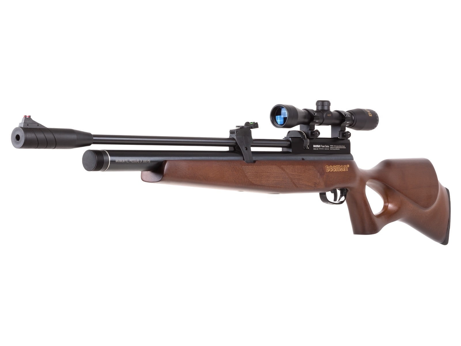 BEEMAN 1517 Commander .177 PCP Bolt Action Air Rifle, Wood Stock, with 4 x 32 Scope and 12-Shot Magizine