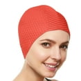 thumbnail image 1 of BEEMO Women’s Latex Swim Cap – Rubber Bathing Hat - Soft Comfortable Stretch Low Cut Design Hair from Sun Salt or Chlorine Perfect for Water Activities - Hot Pink, 1 of 7