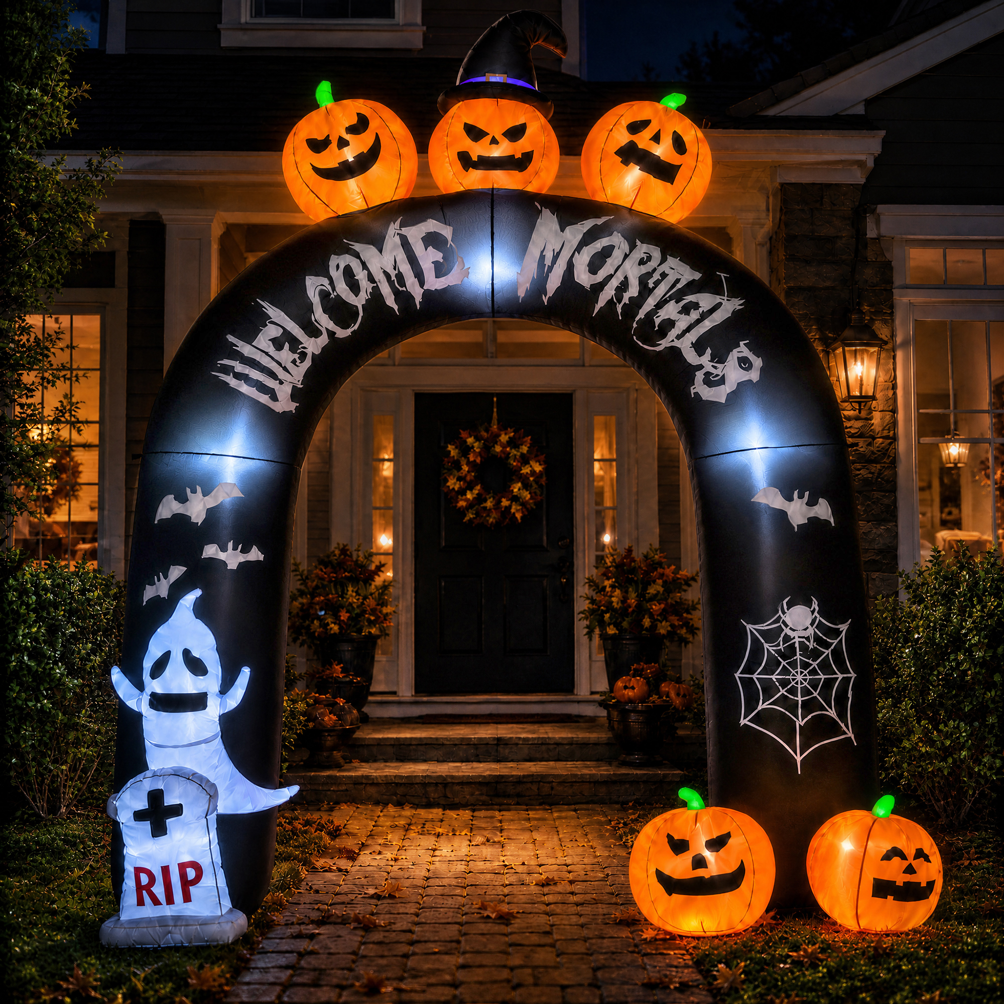 BEEPRINCESS 10FT Halloween Inflatable Arch Outdoor Decor LED Lighted Scary Archway Ghost Pumpkin Blow Yard Decoration Haunted Party Graveyard: Reviewed for Real Life
