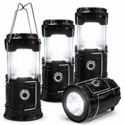 BEEPRINCESS 4 Pack LED Camping Lantern, Solar and Rechargeable Lantern Flashlight Collapsible and Portable Light for Camp/Hiking/Emergency/Hurricanes/Storm