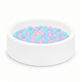 thumbnail image 1 of BEEPRINCESS Ball Pit with 100 Balls for Infants & Toddlers Ages 1-3 - Soft Memory Foam, Round Shape, 35" x 12", White, 1 of 9