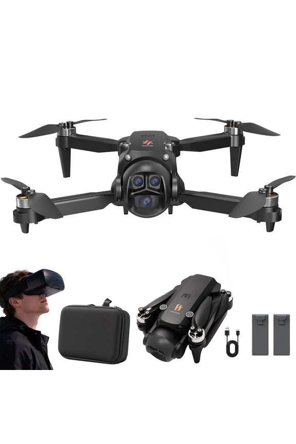 Drone with Camera for Adults Kids, VR Glasses, Brushless Motor, RC Quadcopter with 2 Modular Batteries