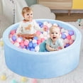 thumbnail image 1 of BEEPRINCESS Foam Ball Pit - Soft Play for Baby Infants and Toddlers Ages 1-3, Round Shape, No Balls Included, Blue, 1 of 9