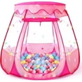 thumbnail image 1 of BEEPRINCESS Princess Playhouse Tent for Toddlers and Girls, Indoor & Outdoor Pop Up Play Tent for Kids, Foldable Ball Pit with Carrying Bag, Kids Playhouse Play Tent for 1 2 3 Years Old Birthday Gift, 1 of 10