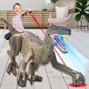 BEEPRINCESS RC Dinosaur Robot Toys for Kids, Interactive Toy with Light Chasing Remote Control