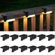 BEEPRINCESS Solar Deck Lights Outdoor, 12 Pack Solar Step Lights Waterproof LED Solar Lights for Outdoor Decks, Railing,Stairs, Step, Fence, Yard, and Patio Christmas Decoration Lights(Warm White)