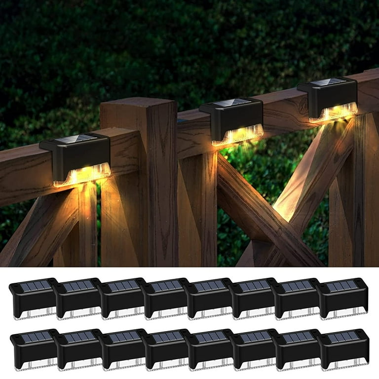 BEEPRINCESS 16-Pk Solar Deck Lights, Waterproof LEDs for Patio