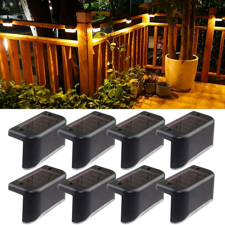 4Pack Solar Powered Deck Wall Lights Outdoor, Automatic On & Off Solar Waterproof Led Security Lighting for Deck, Fence, Patio, Front Door, Stair, Landscape, Yard and Driveway Path, Warm White 4Pack Solar Powered Deck Wall Lights Outdoor, Automatic On & Off Solar Waterproof Led Security Lighting for Deck, Fence, Patio, Front Door, Stair, Landscape, Yard and Driveway Path, Warm White