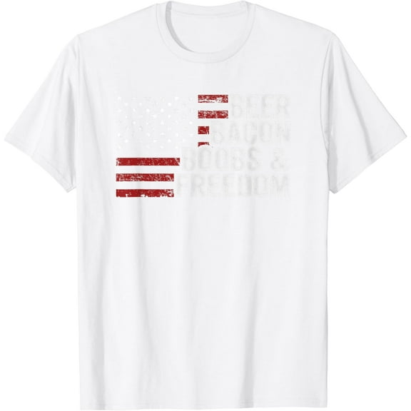 BEER BACON BOOBS & FREEDOM - Funny Mens BBQ Drinking USA T-Shirt100% cotton