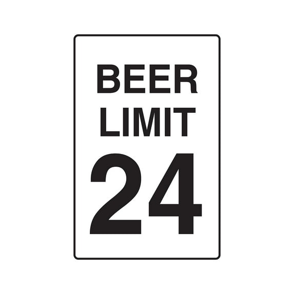 BEER LIMIT 24 Decal alcohol drinking drunk speed | Indoor/Outdoor | 9" Tall