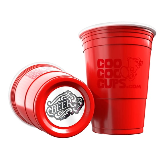 CooCoo Cups® 16oz "BEER" Logo Party Cups - 50 Count