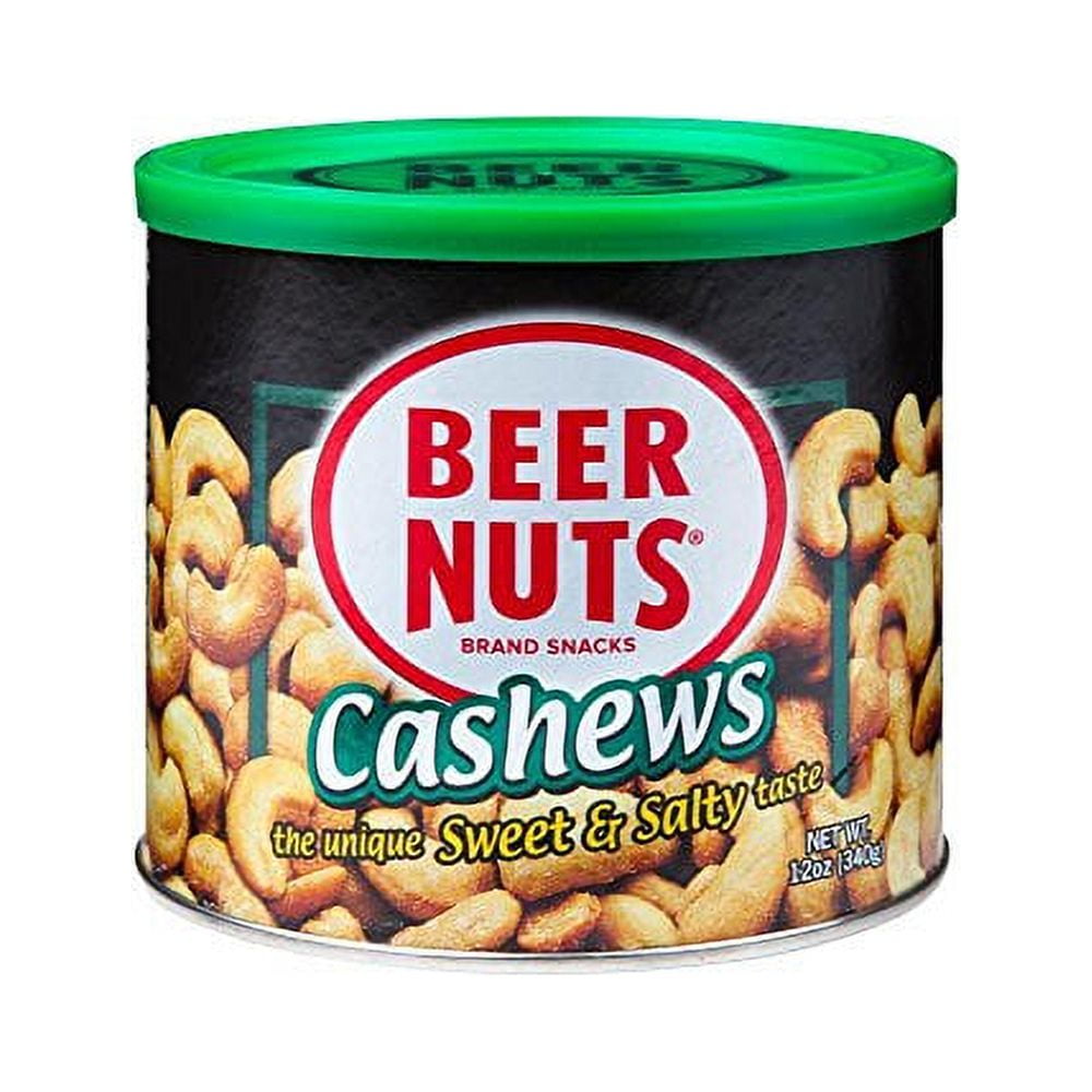 BEER NUTS Cashews Resealable 12 oz Can