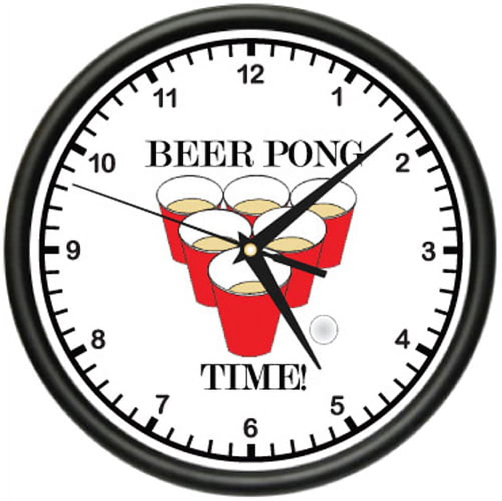 BEER PONG Wall Clock drinking game bar mug table keg