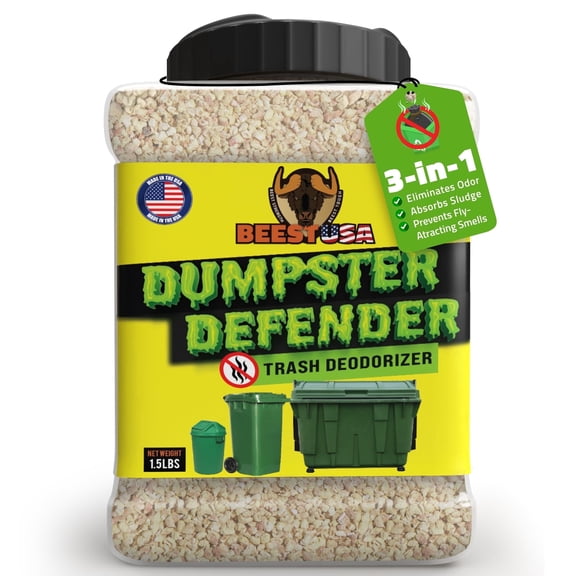 BEEST Dumpster Defender - 1.5lbs Outdoor Trash Can Deodorizer & Liquid Waste Absorber (Made in USA) Biodegradable Trash Can Odor Eliminator - Powerful Garbage Deodorizer for Always-Fresh Bins - 7 Cup