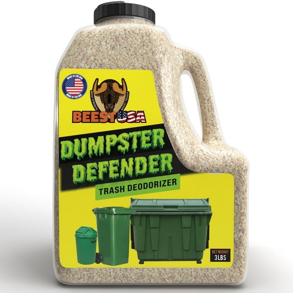 BEEST Dumpster Defender - 3 lbs Outdoor Trash Can Deodorizer, 3-in-1 Biodegradable Trash Can Odor Eliminator, Liquid Waste Absorber, Prevents Fly-Attracting Smells - Garbage Deodorizer Makes 14 Cups