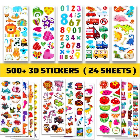 BEESTECH Kids 2, 3, 4 Year Olds, Different Themes with Cars, Trucks, Dinosaur, Sticker Book Kids Included, Toddlers, Boys, Girls with Gift Package