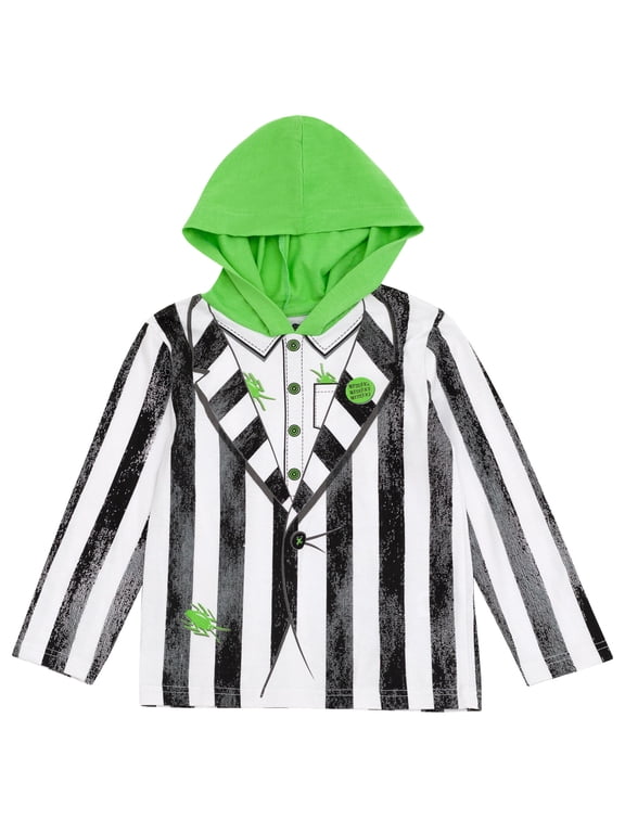 Little Kids' Boy or Girl Cosplay Pullover Hoodie Green Black Stripe