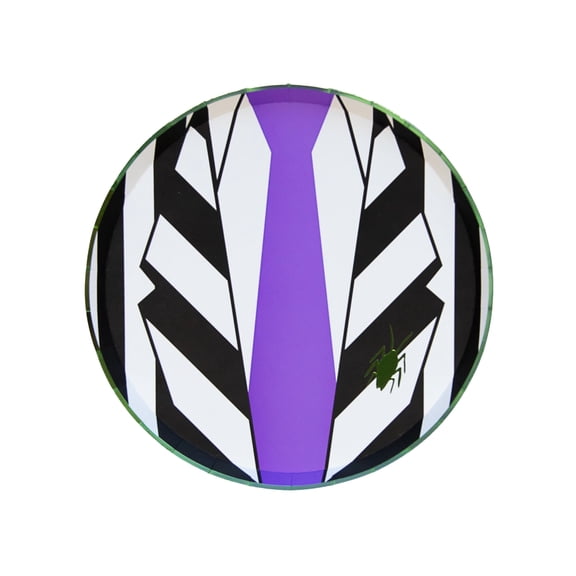 Beetlejuice x Bonjour Fte Small Paper Dessert Plates, Disposable Party Supplies, 8 Count, 8 Inch, Halloween