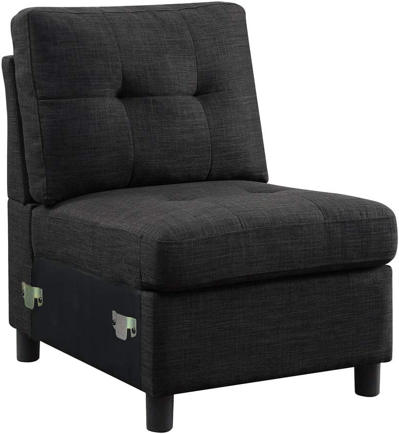 BEEY Linen Fabric Armless Seat Chair Module for Modular Sectional Sofa ...